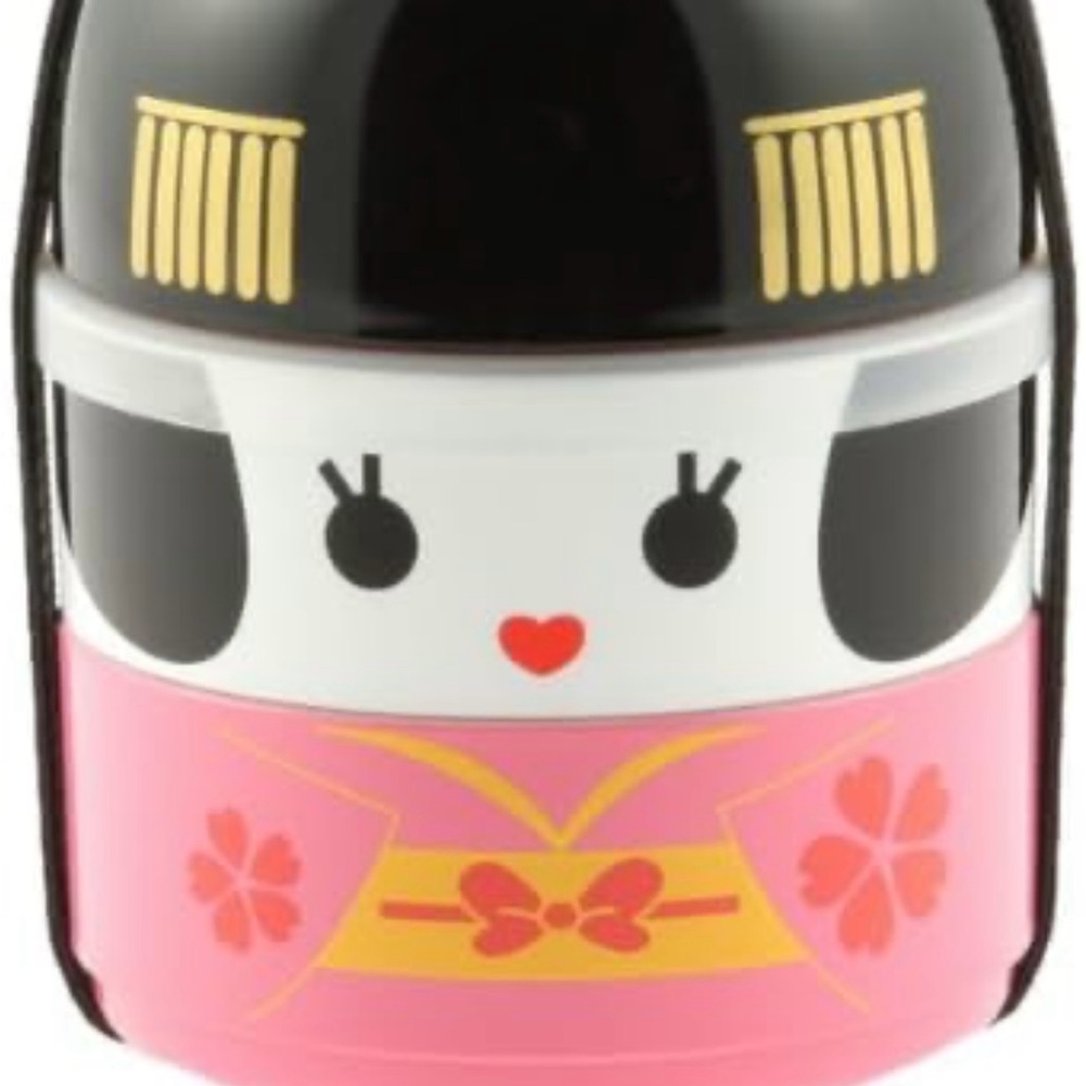 Kokeshi Doll Bento Box in Pink and Black